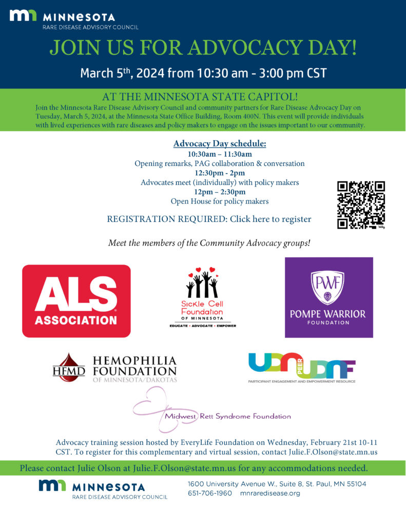 State Advocacy Day- A rare disease coalition of Minnesota @ Minnesota State Office Building, Room 400N