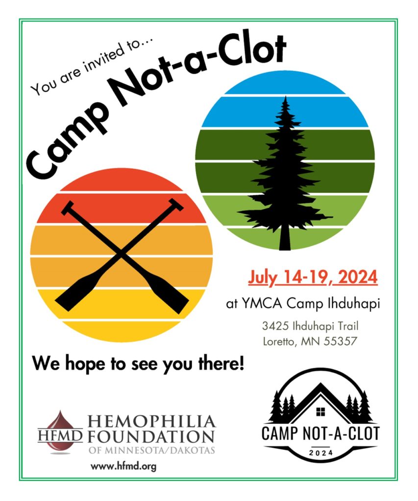 Summer Camp Not-A-Clot @ YMCA Camp Ihduhapi