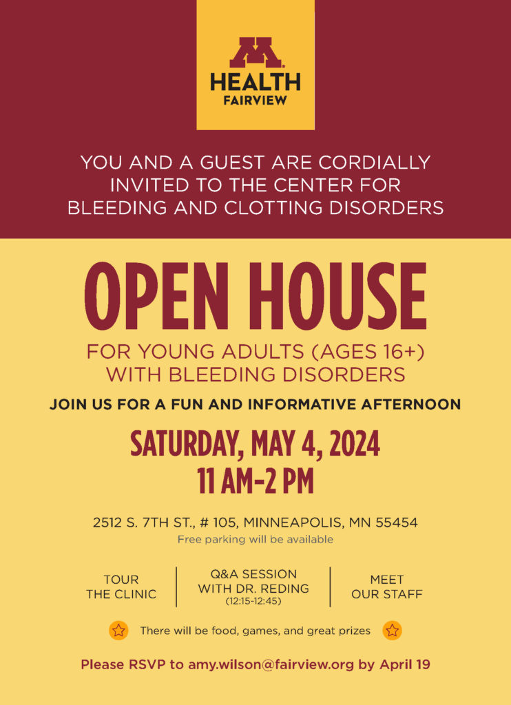 M Health Teen to Adult HTC Transition Open House @ M Health Center for Bleeding and Clotting Disorders