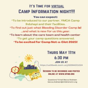 Camp Information Night-Virtual @ Zoom
